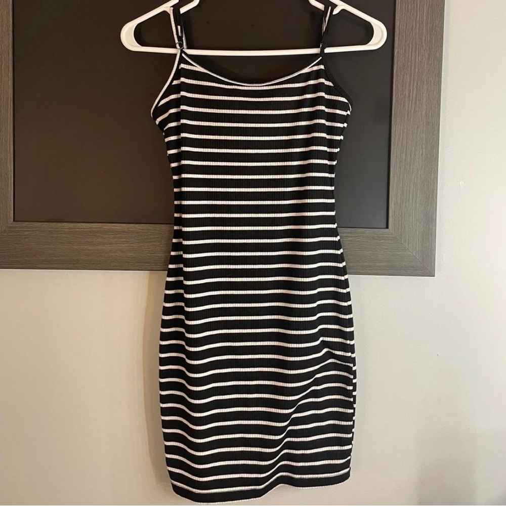 amazon black and white striped dress